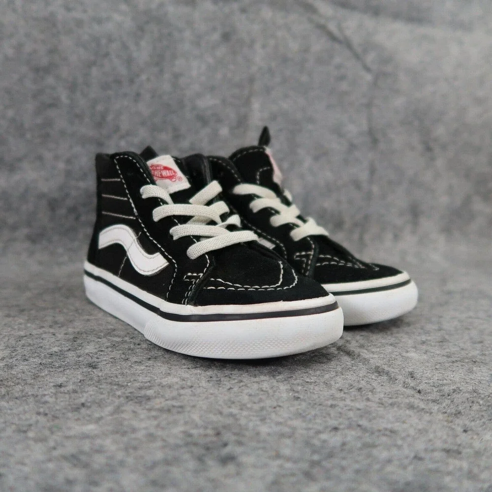 Vans Shoes Toddler 7.5 Sneakers Sk8 Hi Zip Leather Canvas Skate Casual Classic